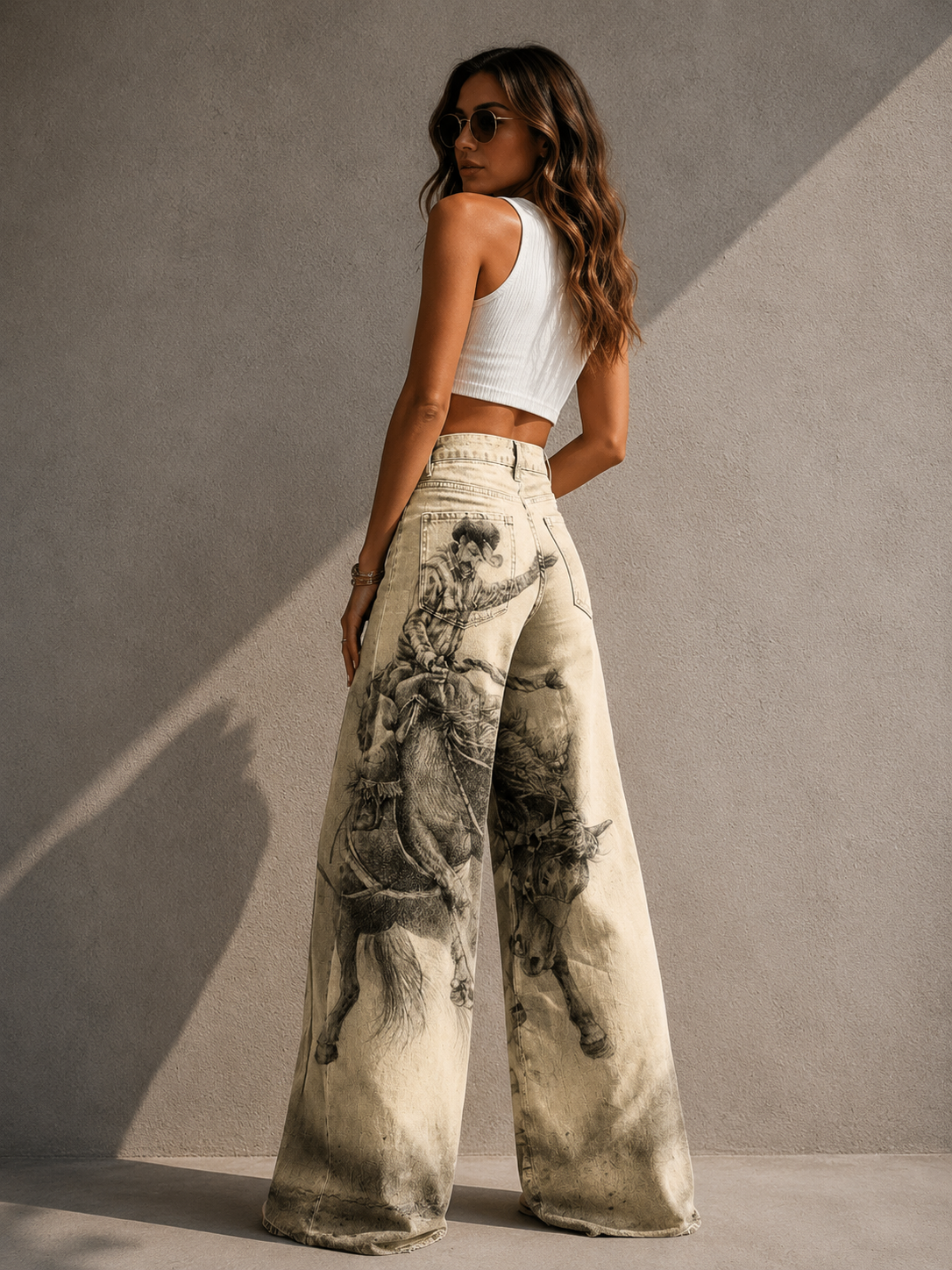 Paloma | Jeans estampados de pierna ancha