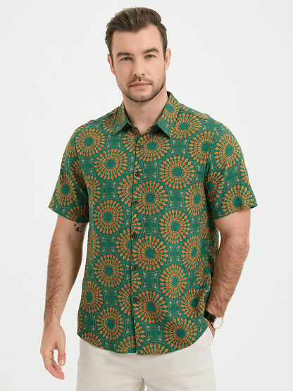 Diego | Camisa retro disco vintage manga corta