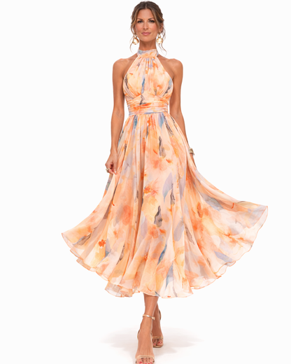 Aurora | Vestido halter acuarela