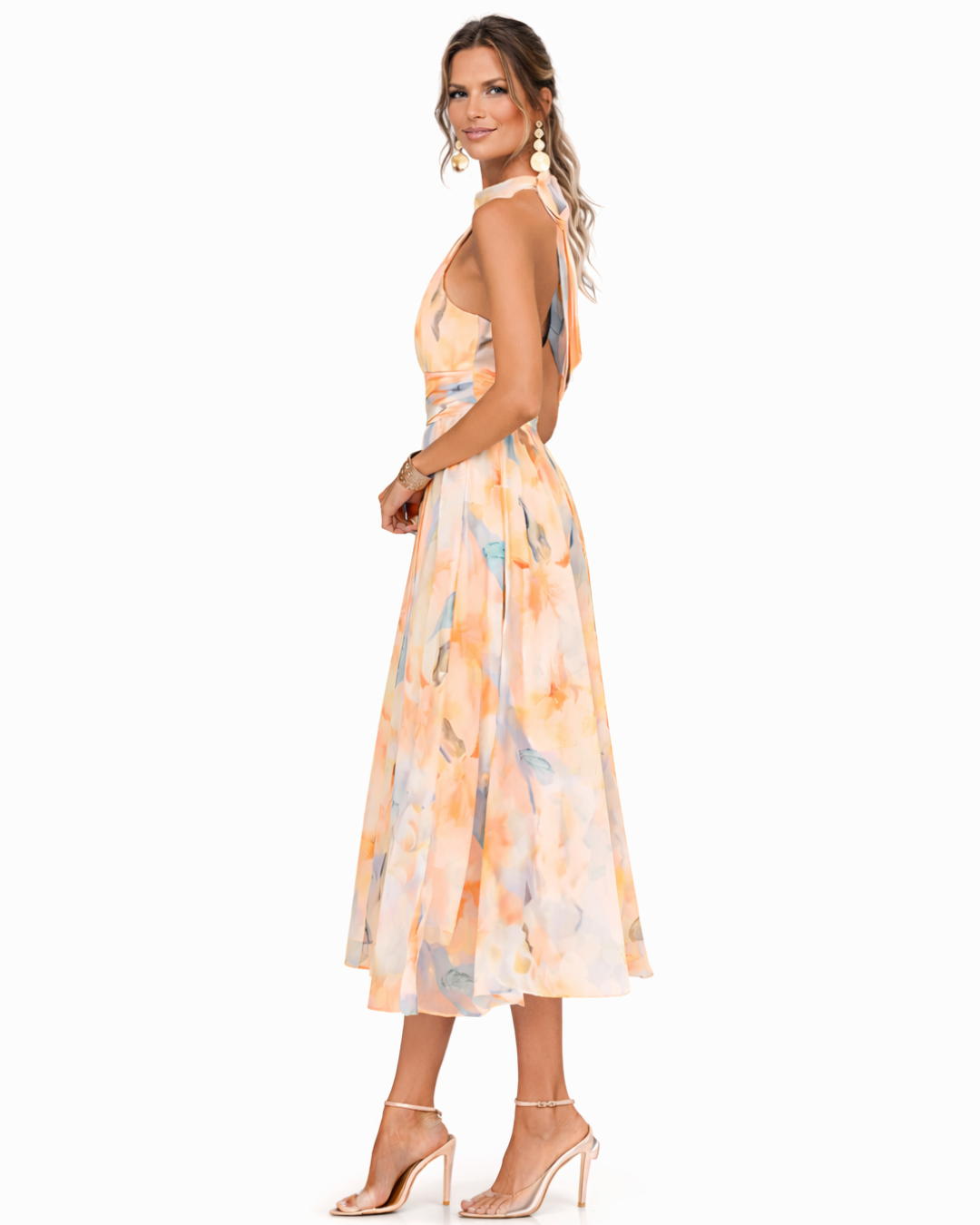 Aurora | Vestido halter acuarela