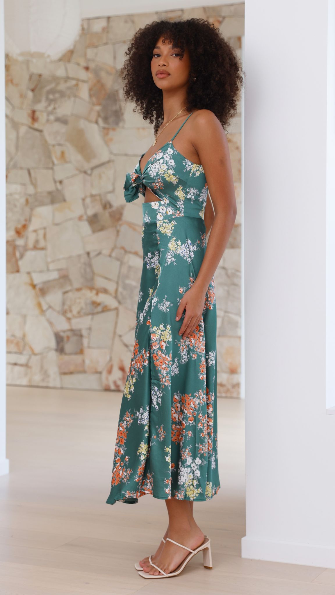 Barbara | Vestido Midi Floral Verde