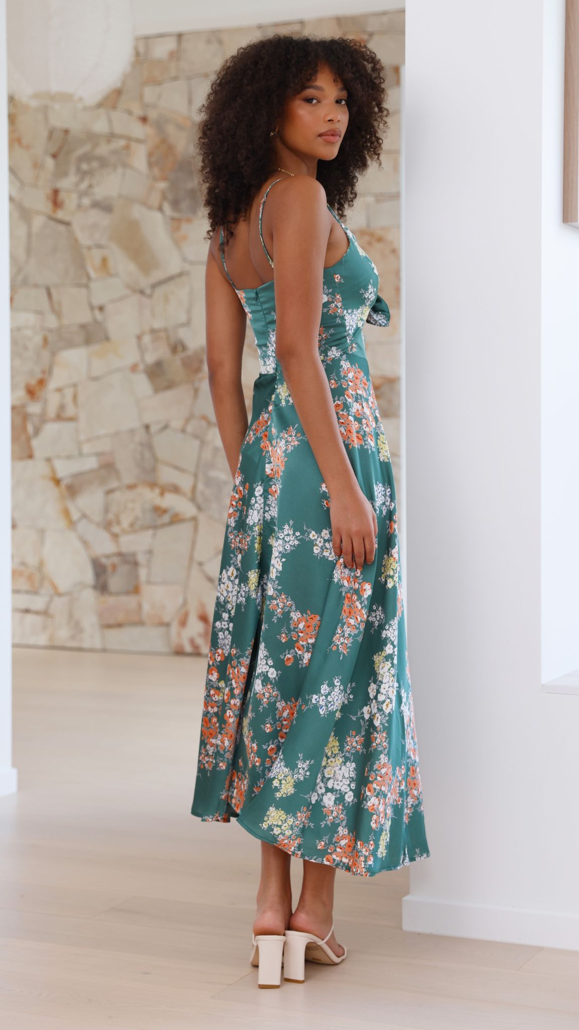 Barbara | Vestido Midi Floral Verde