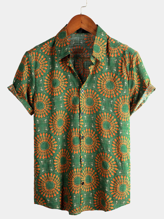 Diego | Camisa retro disco vintage manga corta