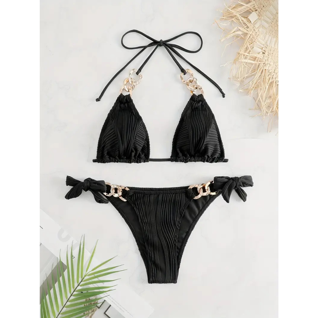 Dora | Bikini halter dorado
