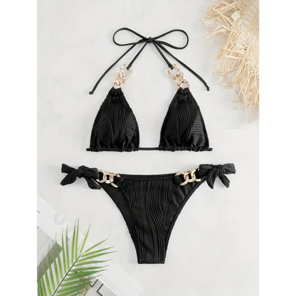 Dora | Bikini halter dorado