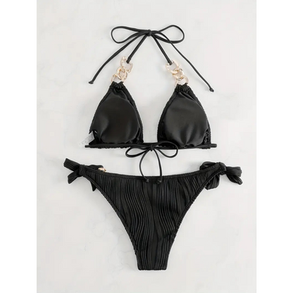 Dora | Bikini halter dorado