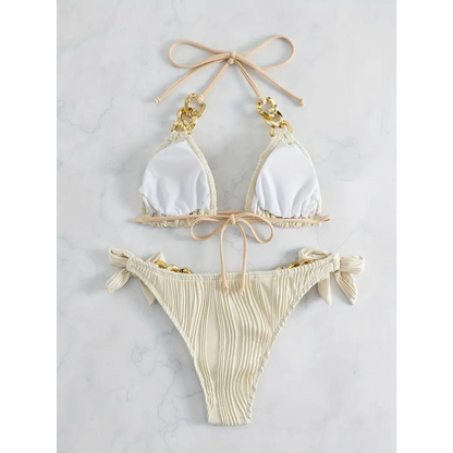 Dora | Bikini halter dorado