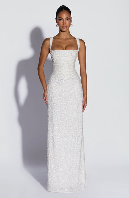 Inés | Vestido Marfil Brillante
