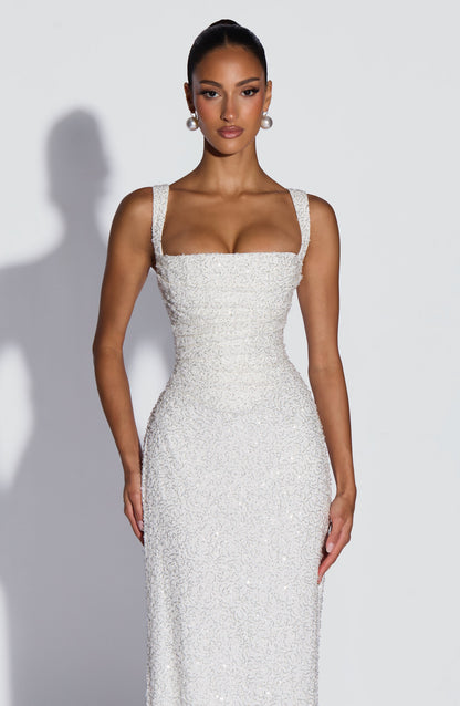 Inés | Vestido Marfil Brillante