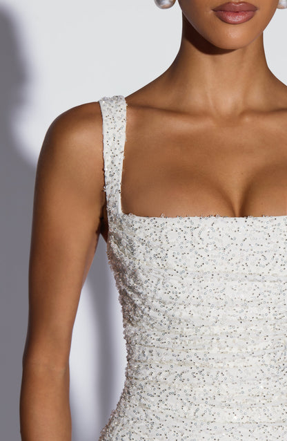 Inés | Vestido Marfil Brillante