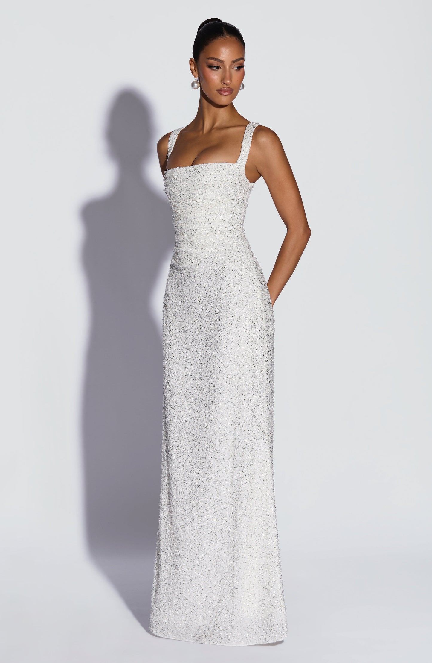 Inés | Vestido Marfil Brillante