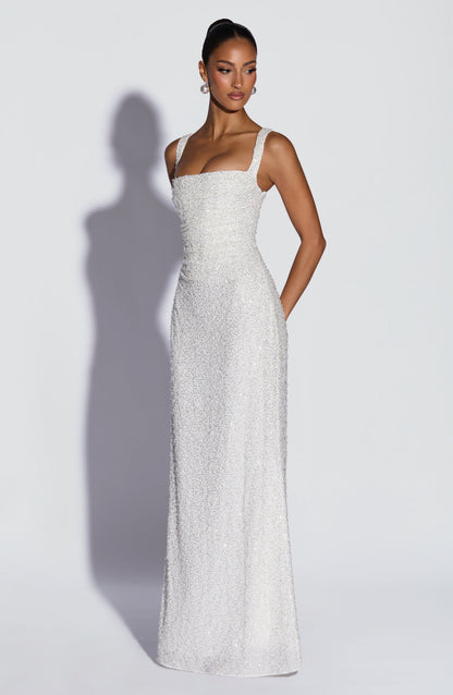 Inés | Vestido Marfil Brillante