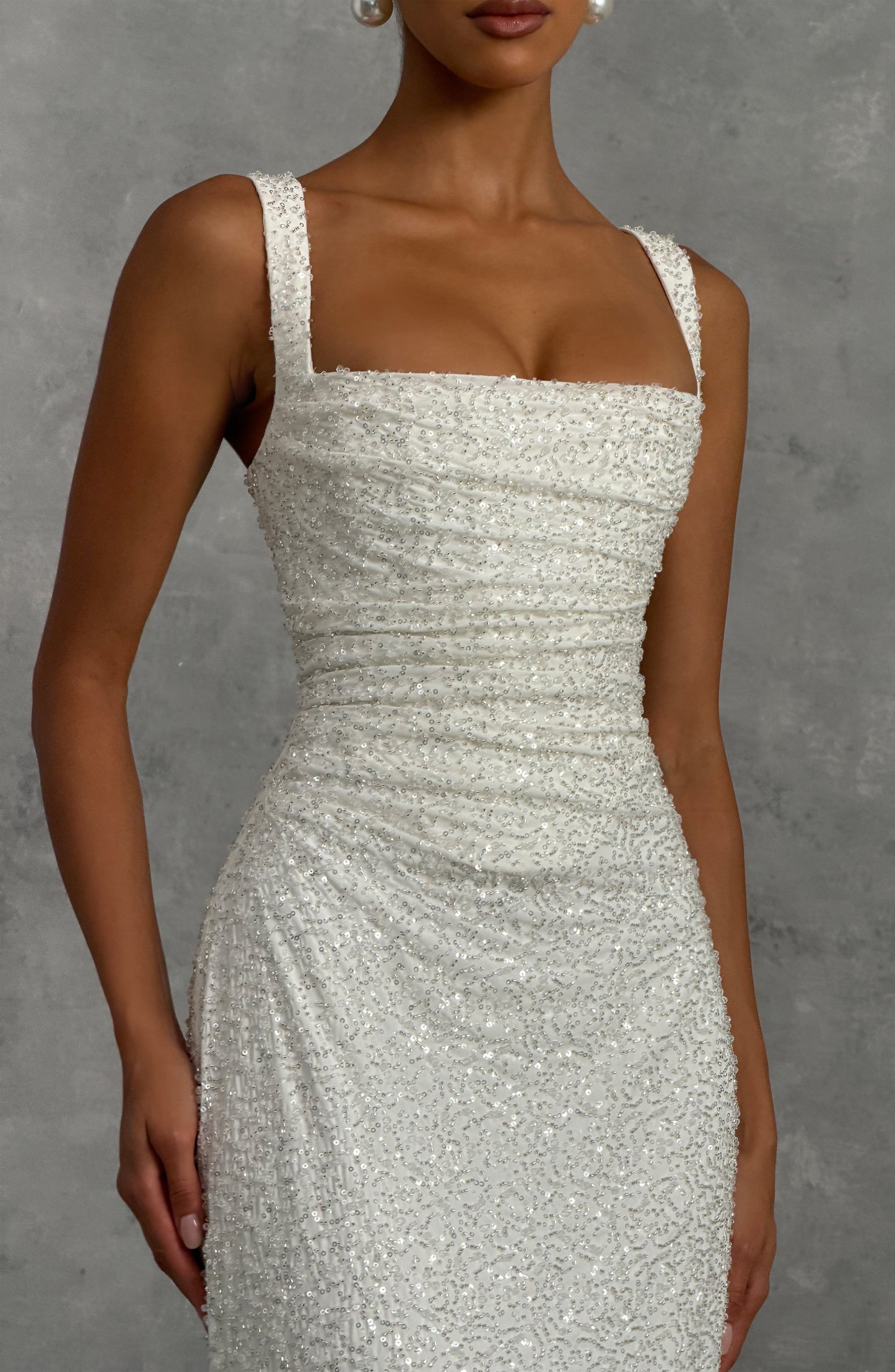 Inés | Vestido Marfil Brillante