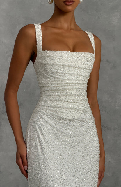 Inés | Vestido Marfil Brillante