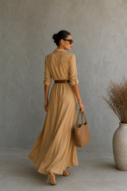 Camille | Maxi vestido con cinturón
