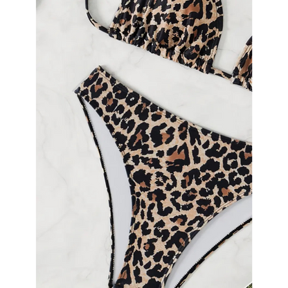 Leoparda | Bikini halter animal print