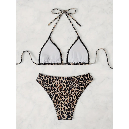 Leoparda | Bikini halter animal print
